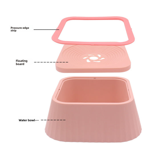 Pink Society? AquaFloat Anti-Splash Pet Water Bowl